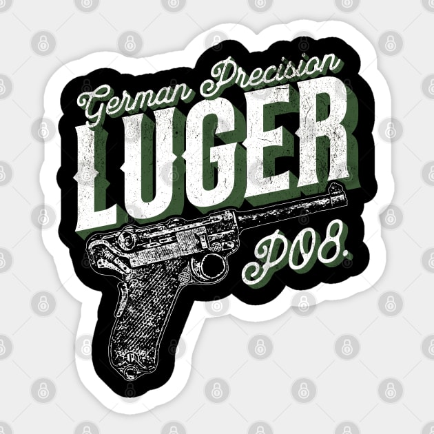 Luger P08 - German WW2 Pistol Sticker by Distant War